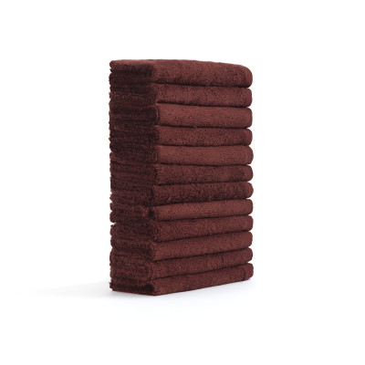 FLAROVAN Soft Face Cloths Pack 12 30*30 inc. (Dark Brown)