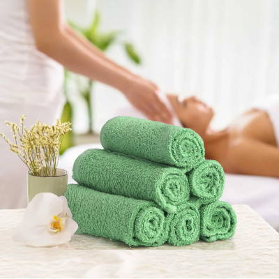 FLAROVAN Soft Face Cloths Pack 12 30*30 inc (Green)