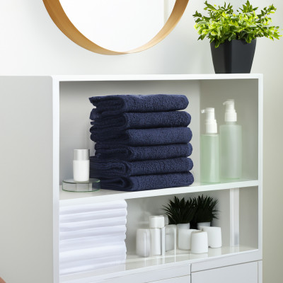 FLAROVAN Soft Face Cloths Pack 12 30*30 inc (Navy Blue)