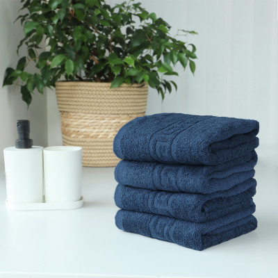 FLAROVAN Hand Towels 4 pk 16x28 inc (Navy Blue)