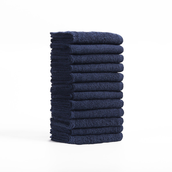 FLAROVAN Soft Face Cloths Pack 12 30*30 inc (Navy Blue)
