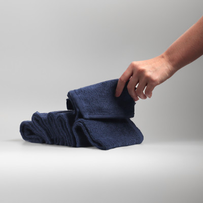 FLAROVAN Soft Face Cloths Pack 12 30*30 inc (Navy Blue)