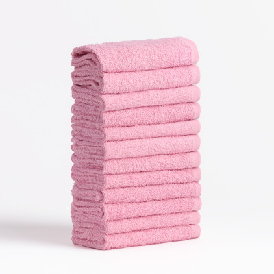 FLAROVAN Soft Face Cloths Pack 12 30*30 inc (Pink)
