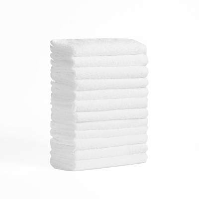 FLAROVAN Soft Face Cloths Pack 12 30*30 inc (White)