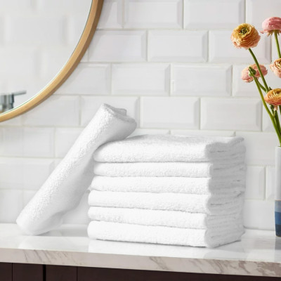 FLAROVAN Soft Face Cloths Pack 12 30*30 inc (White)