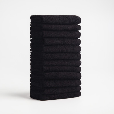 FLAROVAN Soft Face Cloths Pack 12 30*30 inc (Black)