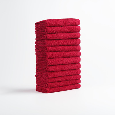 FLAROVAN Soft Face Cloths Pack 12 30*30 inc (Burgundy)