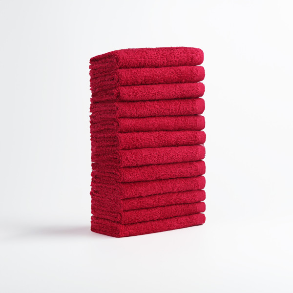 FLAROVAN Soft Face Cloths Pack 12 30*30 inc (Burgundy)