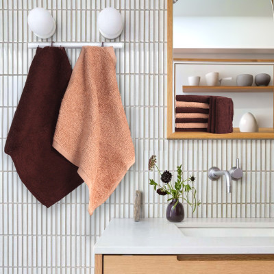 FLAROVAN Soft Face Cloths Pack 12 30*30 inc. (Brown)