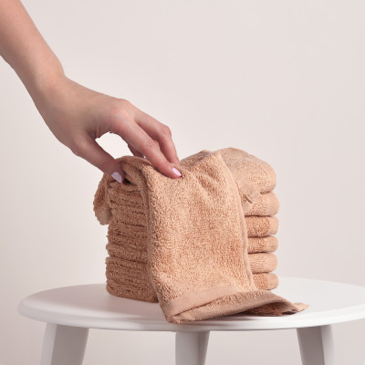 FLAROVAN Soft Face Cloths Pack 12 30*30 inc. (Brown)