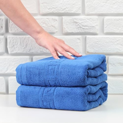 FLAROVAN Luxury Bath Towels 2 Pks, 28 x 56 inc (Blue)