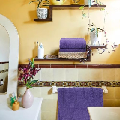 FLAROVAN Luxury Bath Towels 2 Pk 28x56 inc (Lavender Purple)