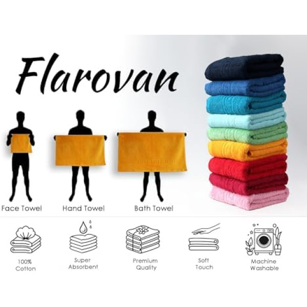 FLAROVAN Luxury Bath Towels 2 Pk 28x56 inc (Yellow)
