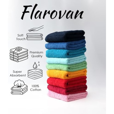 FLAROVAN Luxury Bath Towels 2 Pk 28x56 inc (Yellow)