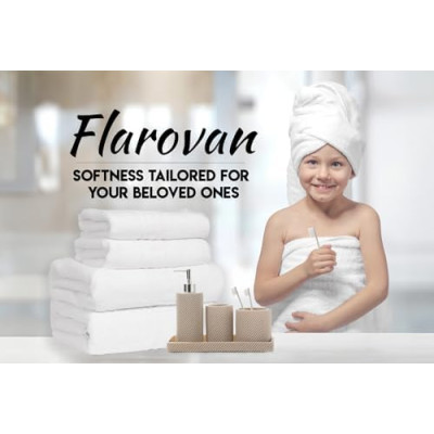FLAROVAN Luxury Bath Towels 2 Pk 28 x 56 inc (White)