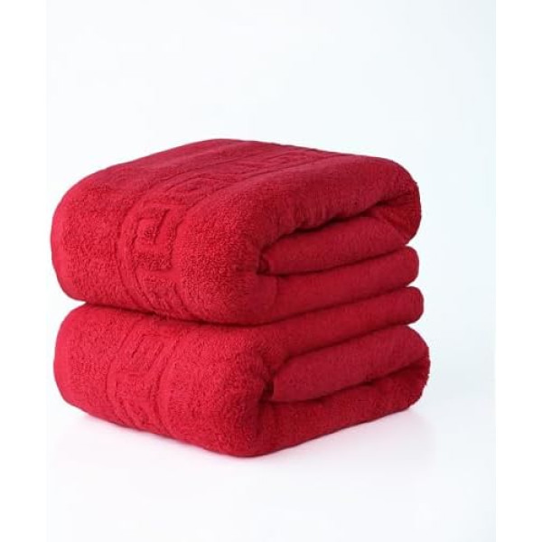 FLAROVAN Luxury Bath Towels 2 Pk 28 x 56 inc (Red)