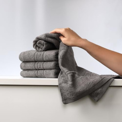 FLAROVAN Hand Towels 4 Pk 16x28 inc (Grey)