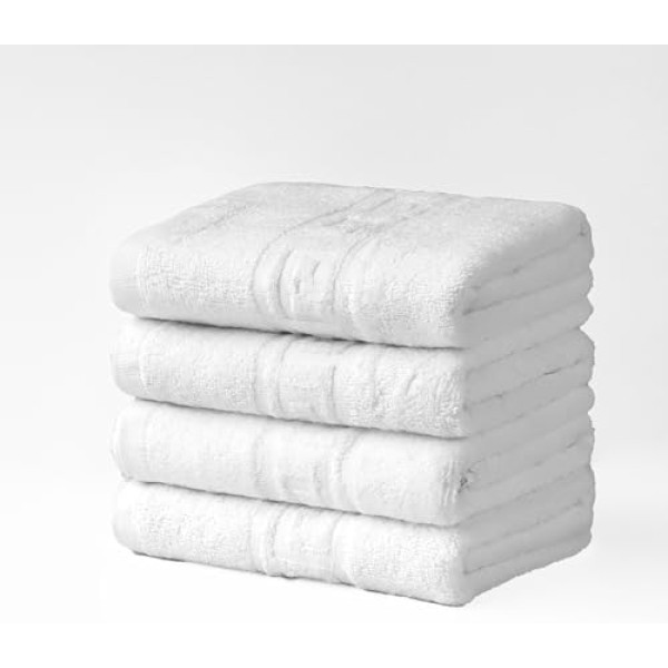 FLAROVAN Hand Towels 4 Pk 16x28 inc (White)
