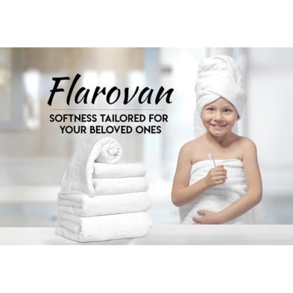FLAROVAN Hand Towels 4 Pk 16x28 inc (White)