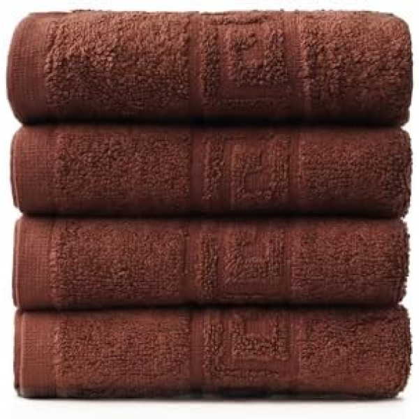 FLAROVAN Hand Towels 4 Pk 16x28 inc (Dark Brown)