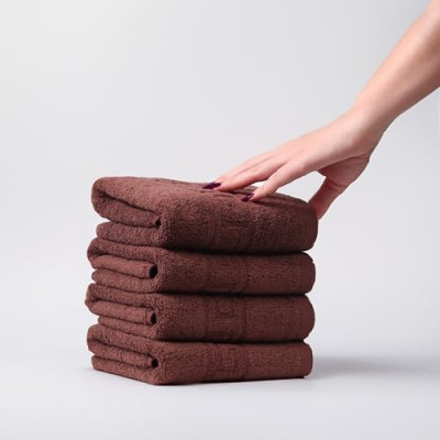FLAROVAN Hand Towels 4 Pk 16x28 inc (Dark Brown)