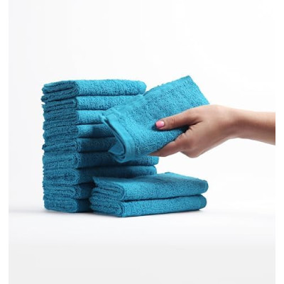 FLAROVAN Soft Face Cloths Pack 12 12*12 inc (Aqua Blue)