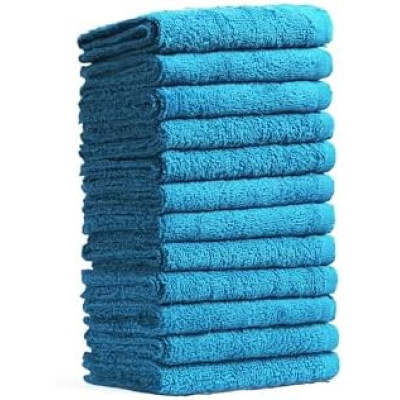 FLAROVAN Soft Face Cloths Pack 12 12*12 inc (Aqua Blue)