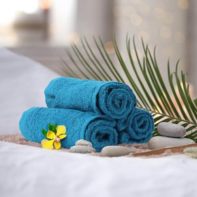 FLAROVAN Soft Face Cloths Pack 12 12*12 inc (Aqua Blue)