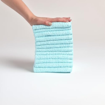 FLAROVAN Soft Face Cloths Pack 12 12*12 inc (Turquoise)