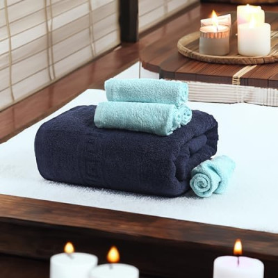 FLAROVAN Bath Sheets Oversized 40 x 70 inc (Navy Blue)