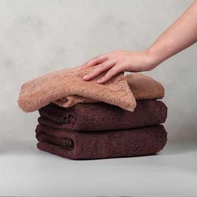 FLAROVAN Luxury Bath Towels Large - Quick Dry Bath Towel Set Bathroom Towels Sets Bathroom Bath Sheet, Bath Towels Large 2Pk 28 x 56 inc Dark Brown + 2 Pk16 x 28 inc Hand Towel Brown
