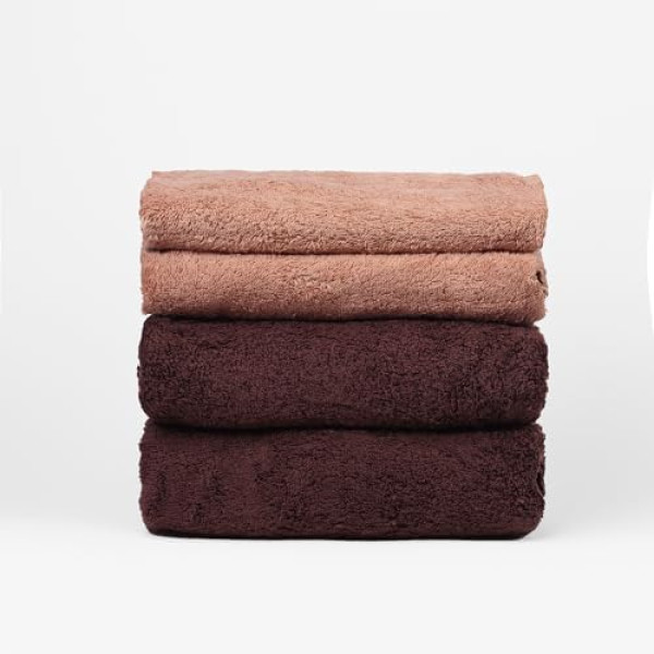 FLAROVAN Luxury Bath Towels Large - Quick Dry Bath Towel Set Bathroom Towels Sets Bathroom Bath Sheet, Bath Towels Large 2Pk 28 x 56 inc Dark Brown + 2 Pk16 x 28 inc Hand Towel Brown
