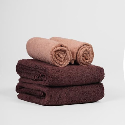 FLAROVAN Luxury Bath Towels Large - Quick Dry Bath Towel Set Bathroom Towels Sets Bathroom Bath Sheet, Bath Towels Large 2Pk 28 x 56 inc Dark Brown + 2 Pk16 x 28 inc Hand Towel Brown