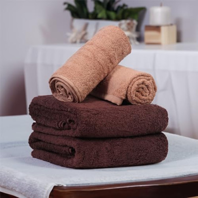 FLAROVAN Luxury Bath Towels Large - Quick Dry Bath Towel Set Bathroom Towels Sets Bathroom Bath Sheet, Bath Towels Large 2Pk 28 x 56 inc Dark Brown + 2 Pk16 x 28 inc Hand Towel Brown