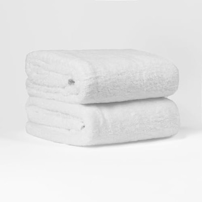 FLAROVAN Luxury Bath Towels 2 Pk 28*56 inc (Brilliant White)