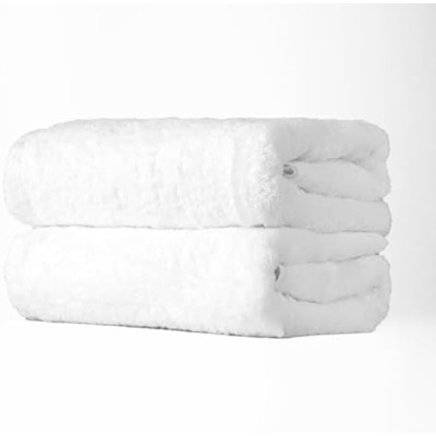 FLAROVAN Luxury Bath Towels 2 Pk 28*56 inc (Brilliant White)