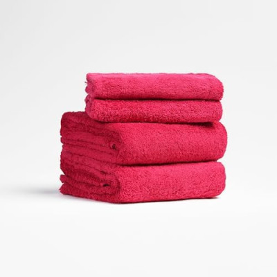 FLAROVAN Luxury Bath Towels Large - Quick Dry Bath Towel Set Bathroom Towels Sets Bathroom Bath Sheet, Bath Towels Large 2Pk 28 x 56 inc + 2 Pk16 x 28 inc Hand Towel Burgundy (Burgundy)
