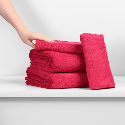 FLAROVAN Luxury Bath Towels Large - Quick Dry Bath Towel Set Bathroom Towels Sets Bathroom Bath Sheet, Bath Towels Large 2Pk 28 x 56 inc + 2 Pk16 x 28 inc Hand Towel Burgundy (Burgundy)