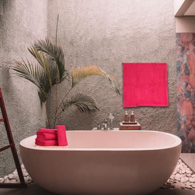 FLAROVAN Luxury Bath Towels Large - Quick Dry Bath Towel Set Bathroom Towels Sets Bathroom Bath Sheet, Bath Towels Large 2Pk 28 x 56 inc + 2 Pk16 x 28 inc Hand Towel Burgundy (Burgundy)