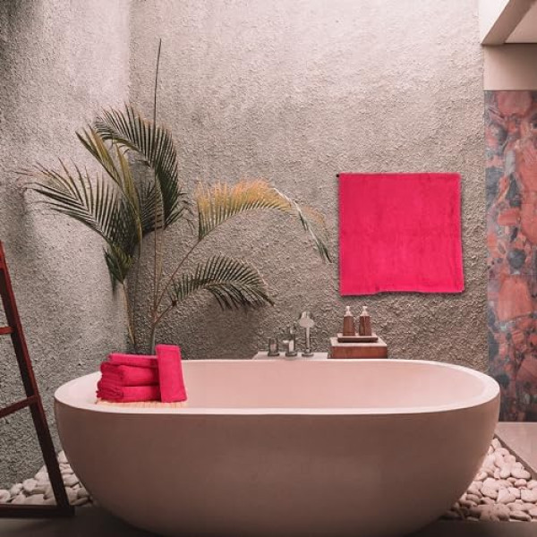 FLAROVAN Luxury Bath Towels Large - Quick Dry Bath Towel Set Bathroom Towels Sets Bathroom Bath Sheet, Bath Towels Large 2Pk 28 x 56 inc + 2 Pk16 x 28 inc Hand Towel Burgundy (Burgundy)