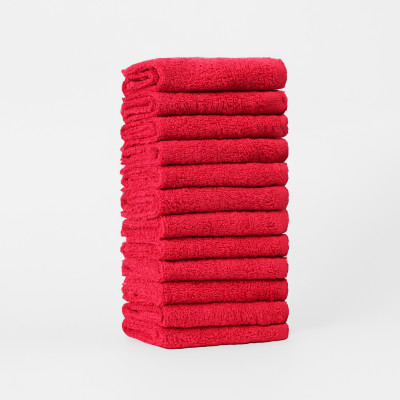 FLAROVAN Soft Face Cloths Pack 12 30*30 inc. (Red)