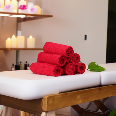 FLAROVAN Soft Face Cloths Pack 12 30*30 inc. (Red)