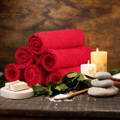 FLAROVAN Soft Face Cloths Pack 12 30*30 inc. (Red)